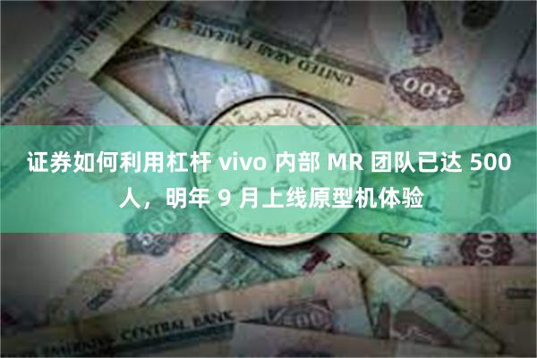 证券如何利用杠杆 vivo 内部 MR 团队已达 500 人