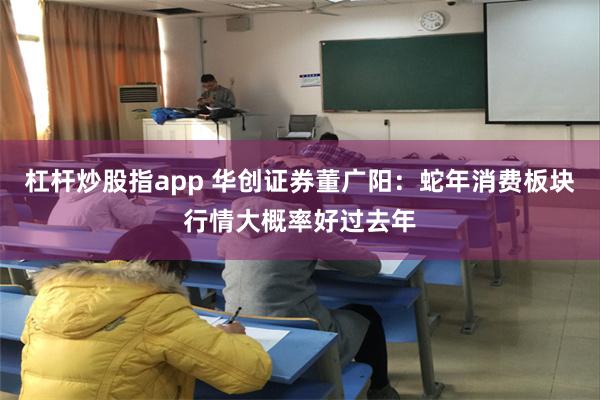 杠杆炒股指app 华创证券董广阳：蛇年消费板块行情大概率好过